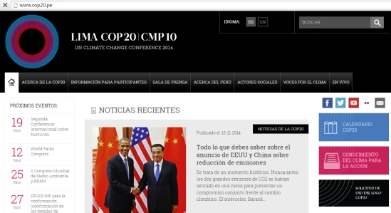 COP20 inicia em dezembro