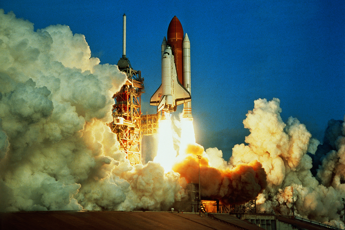 Lançamento de uma espaçonave.