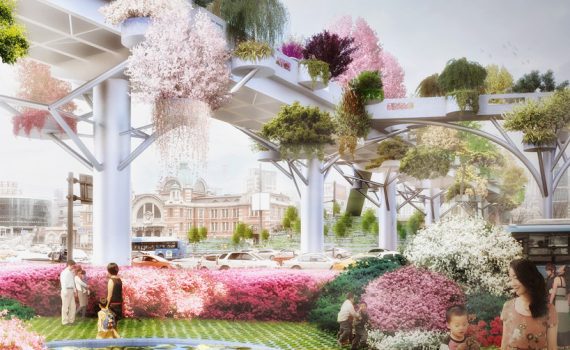 De autopista abandonada a parque floral